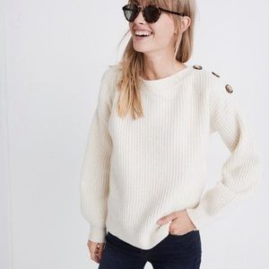 Madewell Boatneck Button-Shoulder Sweater